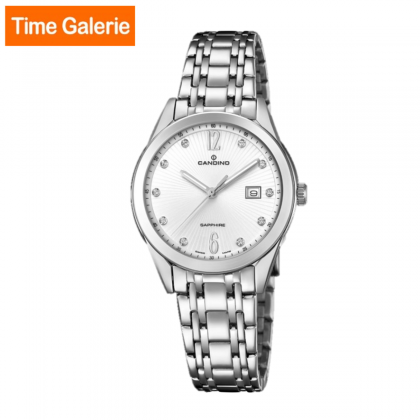 Candino CDOWC4615/2 Silver Stainless Steel Strap with White Dial Women Watch 